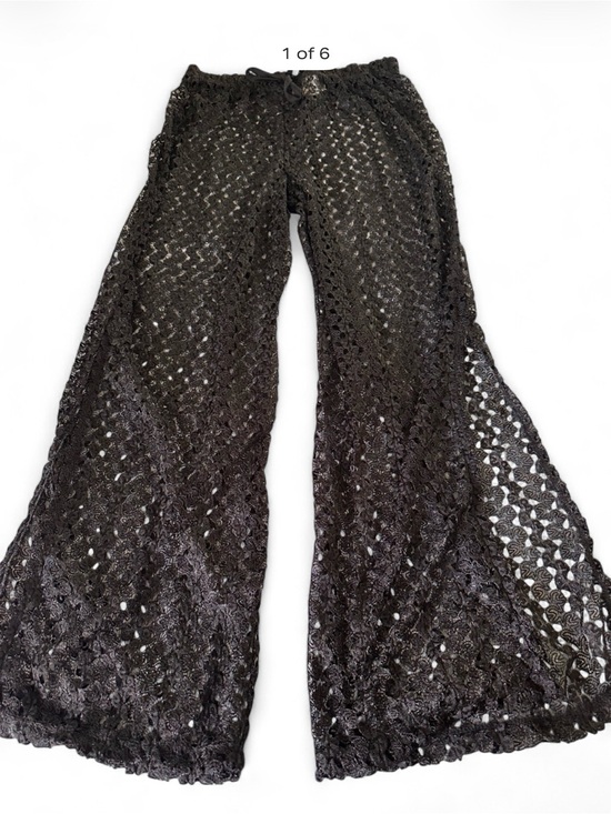 Sand & Spirit Other - Black Crochet Wide-Leg Swim Coverup Pants